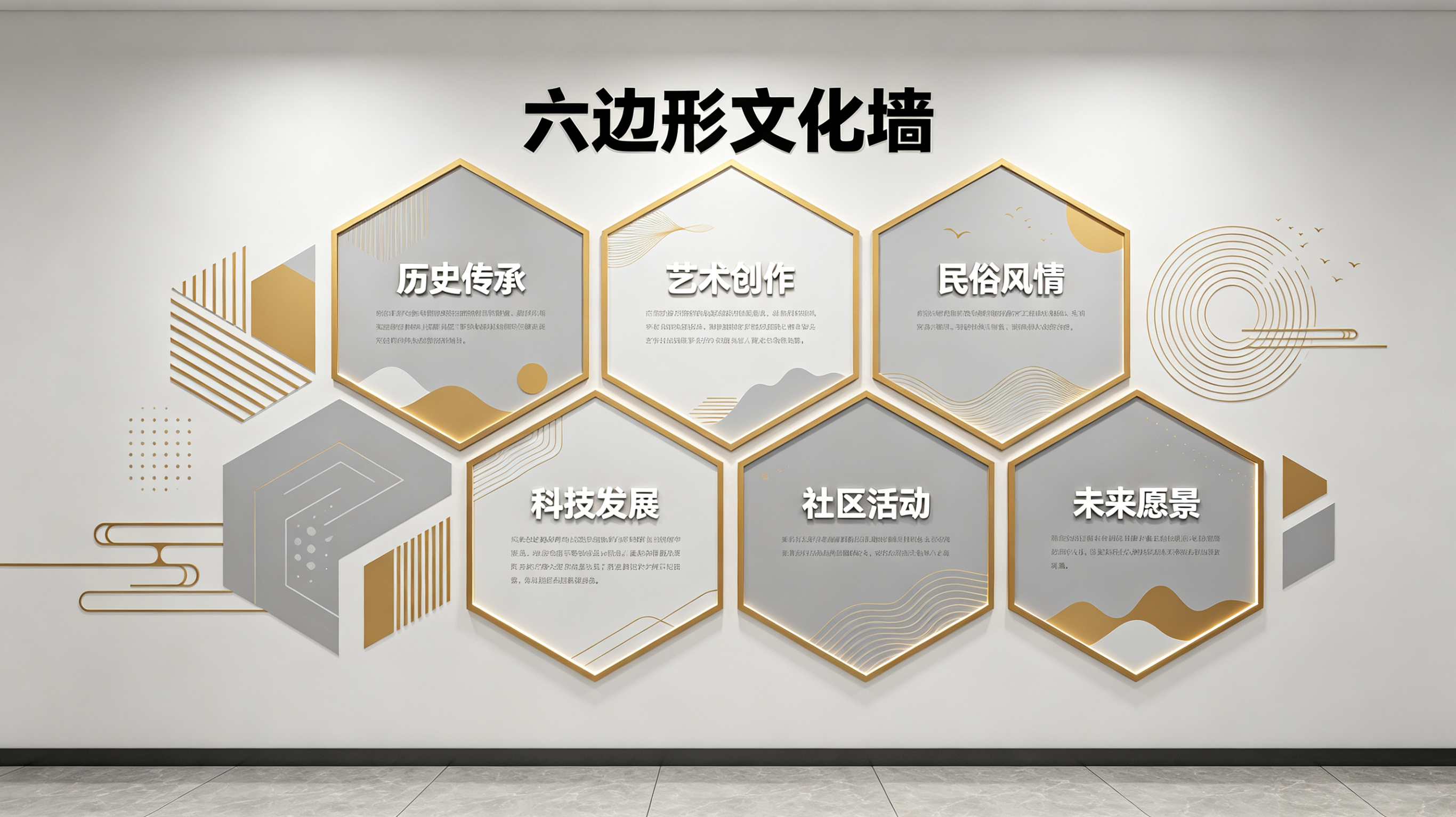 荥阳企业文化墙 | 六边形信息美学